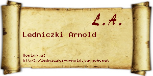 Ledniczki Arnold névjegykártya